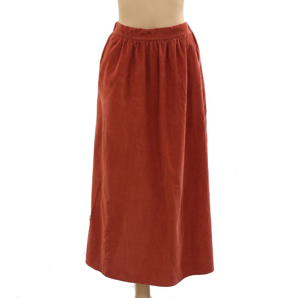 Voyageur by MERSEA Corduroy Midi Skirt Pull On High Waist Solid XS 284698